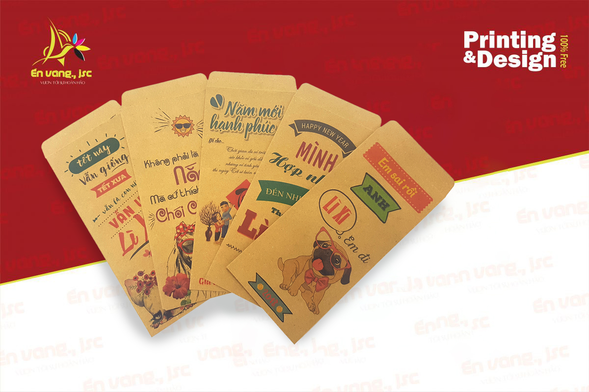 , In bao lì xì giá rẻ 2021 Tại Đông Anh, Mê Linh, Sóc Sơn, Nam Từ Liêm, Xuân La, Tây Hồ, Hoàng Hoa Thám,  Hà Nội, miễn phí thiết kế, Xưởng in én vàng | Tư vấn thiết kế in offset miễn phí