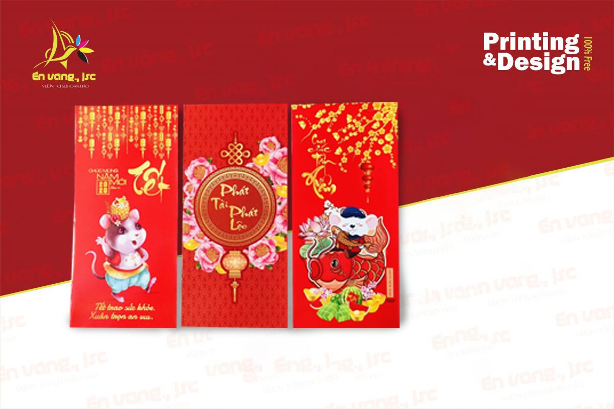 , In bao lì xì giá rẻ 2021 Tại Đông Anh, Mê Linh, Sóc Sơn, Nam Từ Liêm, Xuân La, Tây Hồ, Hoàng Hoa Thám,  Hà Nội, miễn phí thiết kế, Xưởng in én vàng | Tư vấn thiết kế in offset miễn phí
