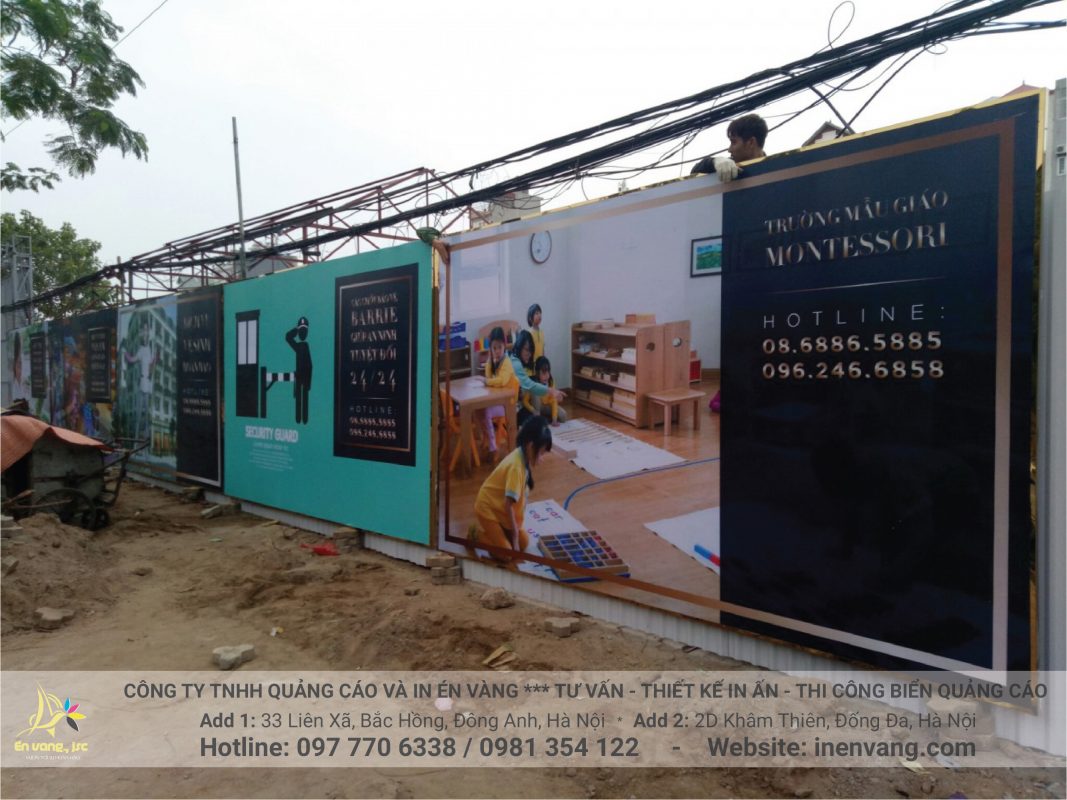 in bạt chắn công trình