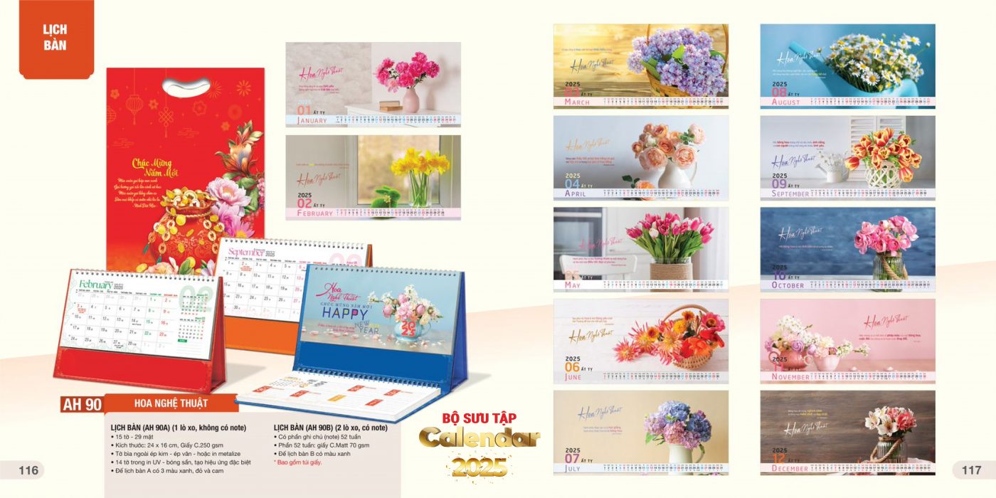 lịch để bàn in hình theo yêu cầu