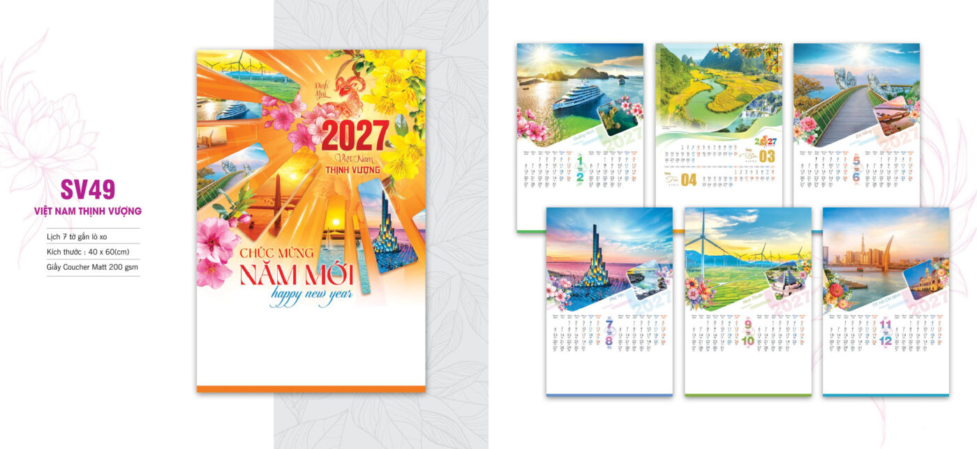 In lịch Tết doanh nghiệp 2027 theo yêu cầu tại Xưởng In Én Vàng